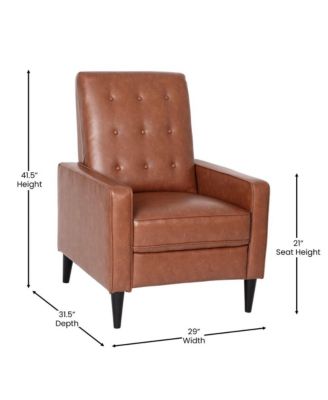 One Pack Tufted Upholstery Darcy Mid-Century Modern Ergonomic Push Back Recliner Chair