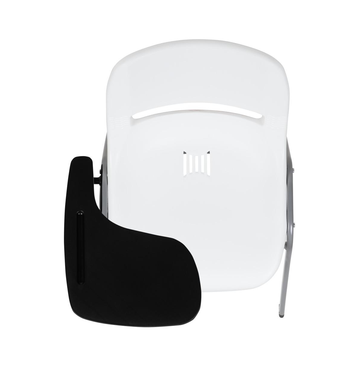 Emma+Oliver Ergonomic Shell Chair With Right Handed Flip-Up Tablet - Tablet Arm Desk
