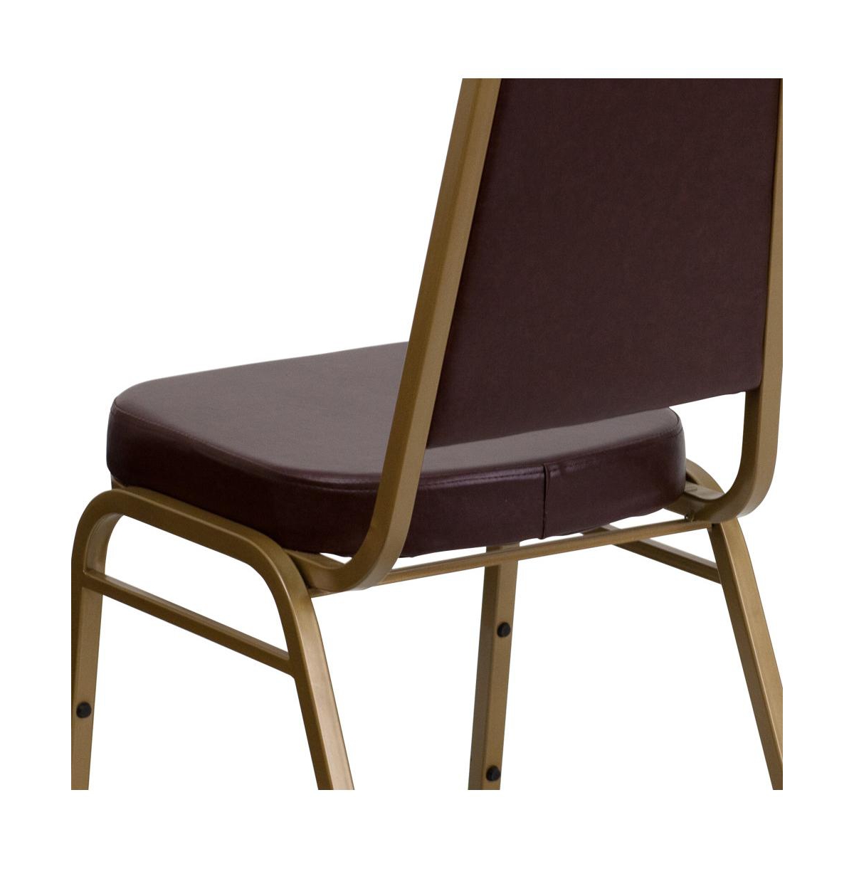 Emma+Oliver Trapezoidal Back Stacking Banquet Dining Chair - Thick Seat -gold frame