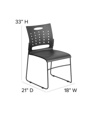 Home Office Plastic Accent Sled Base Stack Chair - Air-Vent Back