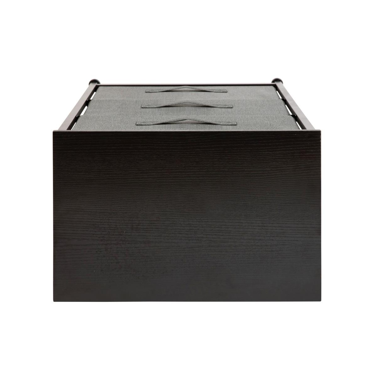 Emma+Oliver 3 Drawer Vertical Storage Dresser With Wood Top & Fabric Pull Drawers -gray