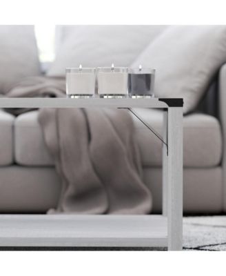 Green River Modern Farmhouse Engineered Wood Coffee Table And Powder Coated Steel Accents