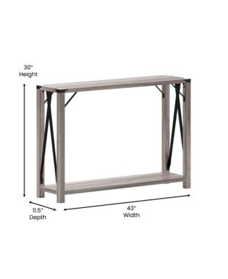 Green River Modern Farmhouse Engineered Wood Sofa Table And Powder Coated Steel Accents