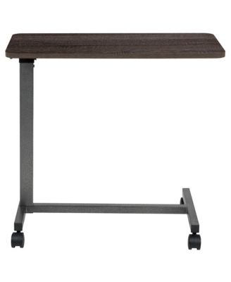 Adjustable Overbed Table – 1 Pc, Metal & Wood, Mobile Design with Wheels, Home & Hospital Use