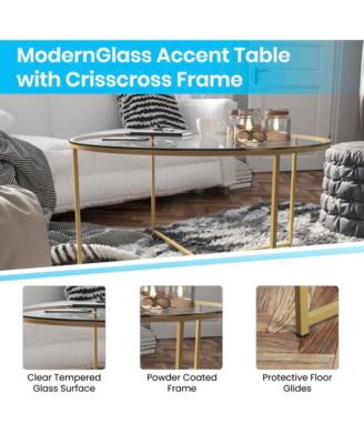 Fairdale Coffee Table With Round Cross Brace Frame