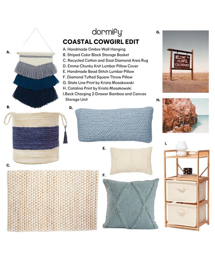 Dormify Kyra Mudcloth Square Pillow Cover Olive, Dorm Room Accent