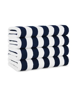 California Cabana Beach Towel (4 Pack, 30x70 in.), Striped, Soft Ringspun Cotton, Oversized Cabana Pool Towel