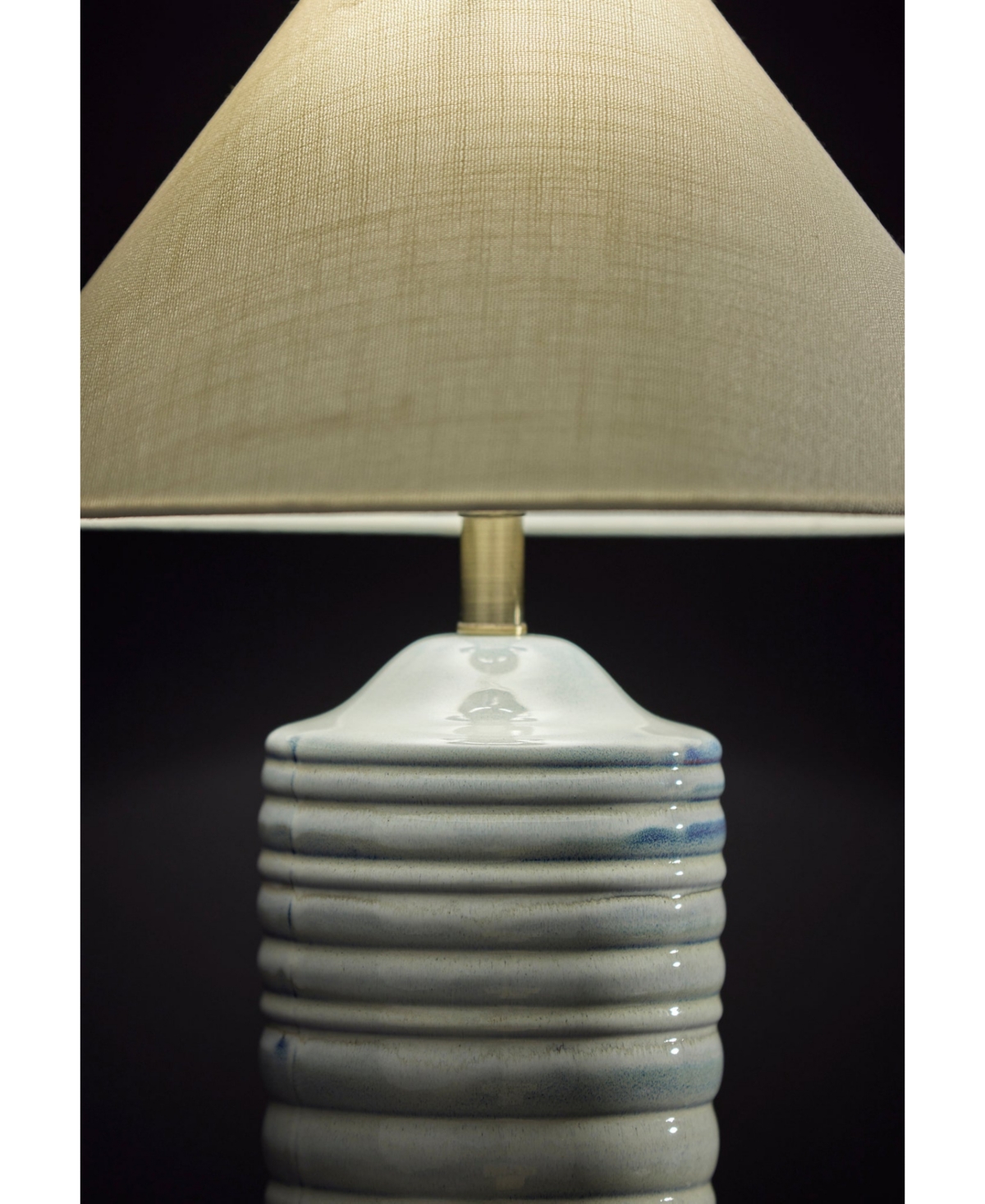Adesso 25" Ribbed Ceramic Catalina Table Lamp In Light Blue Ribbed Ceramic