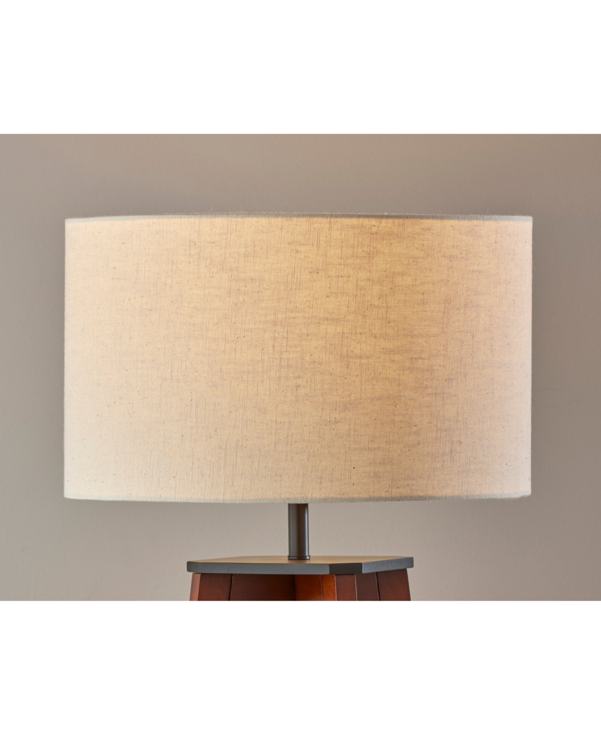 Adesso 59.75" Wood Kirby Shelf Floor Lamp In Walnut Wood