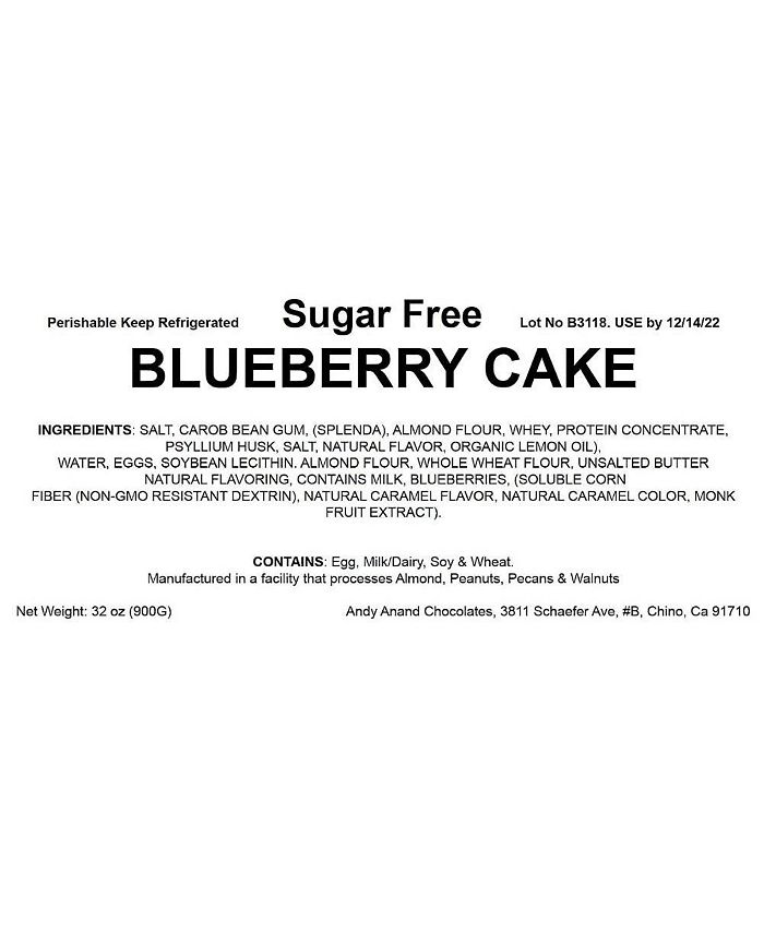 Andy Anand Sugar Free Blueberry Pie - 2.9 lbs of Gourmet Delight