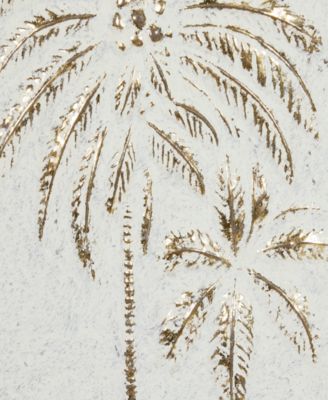 Gold Metal Relief Palm Tree Wall Decor with Gold Detailing 14" x 1" x 33"