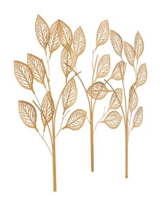Gold Metal Leaf Wall Decor 36" x 1" x 29"