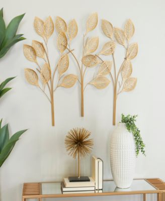 Gold Metal Leaf Wall Decor 36" x 1" x 29"