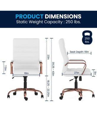 1 Pc Faux Leather Padded Arm Contemporary High-Back Office Chair