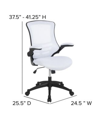 Mid-Back Mesh Swivel Ergonomic Task Office Chair With Flip-Up Arms