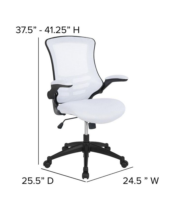 EMMA+OLIVER Mid-Back Mesh Swivel Ergonomic Task Office Chair With Flip ...