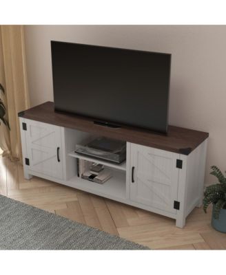 Cambria Barn Door Style 59" Tv Stand For Up To 65" Tv