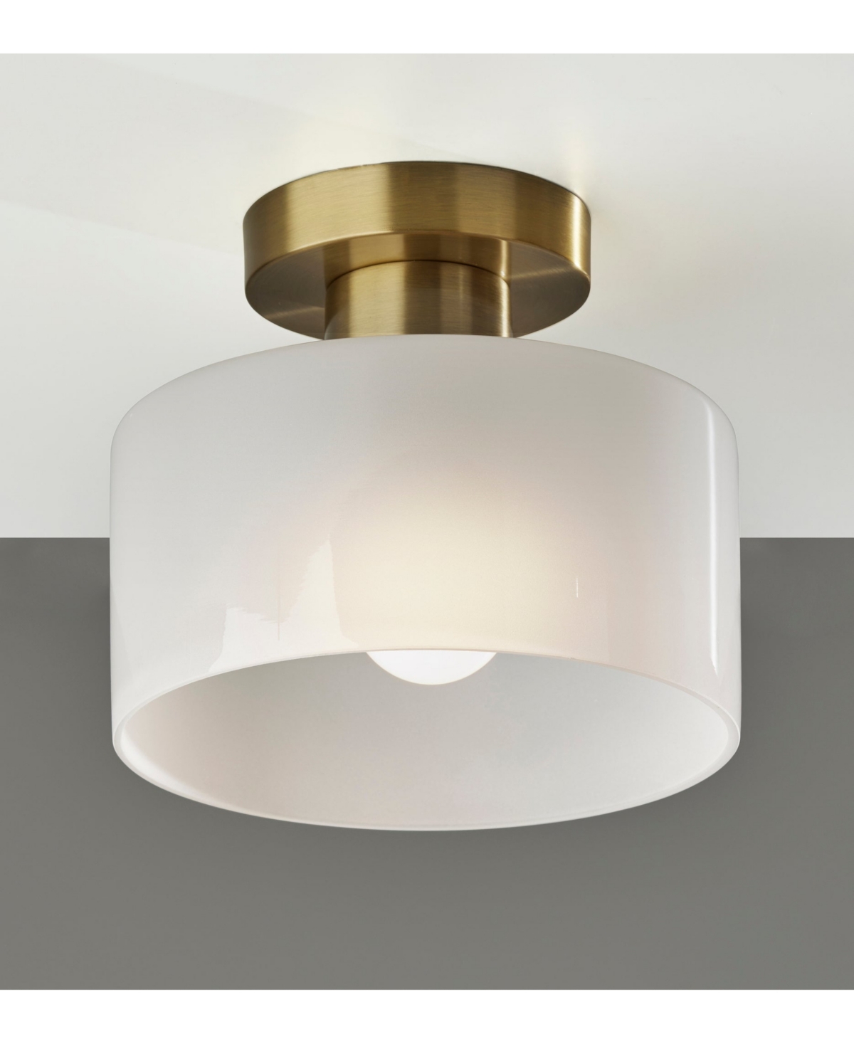 Adesso 7.75" Rhodes Flush Mount In Antique-like Brass