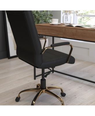 1 Pc Faux Leather Padded Arm Contemporary High-Back Office Chair