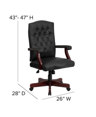Office Chair, High Back, Tufted, Height Adjustable, 360° Swivel, Upholstered, Home Office Furniture