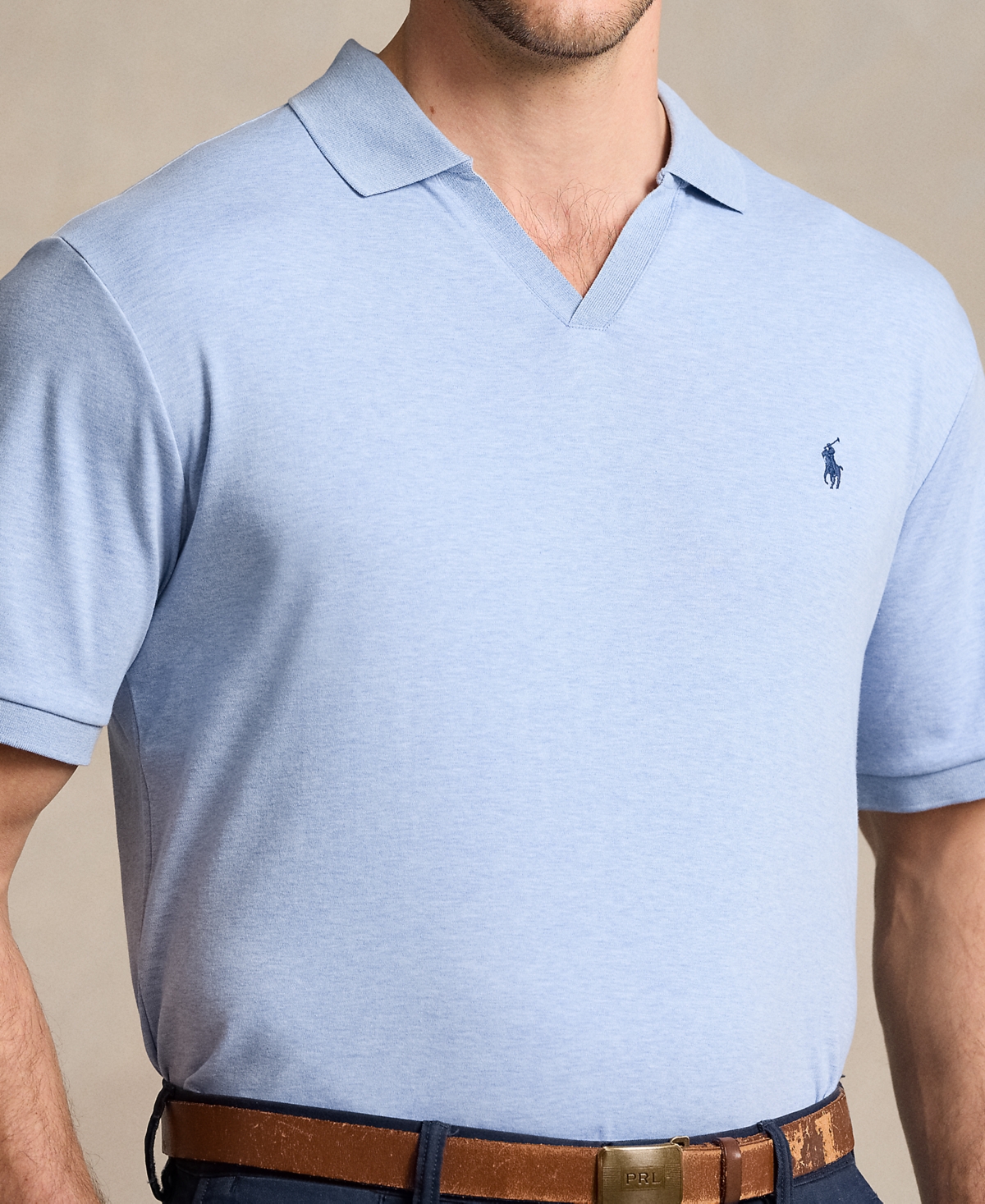 Polo Ralph Lauren Men's Big & Tall Cotton Interlock Johnny-Collar Polo Shirt