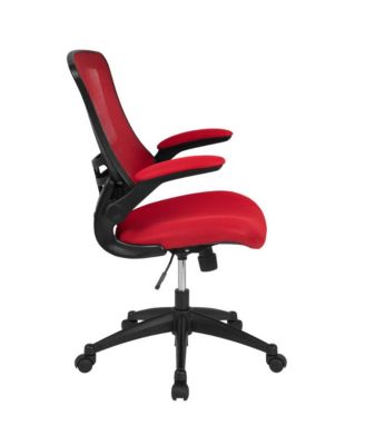 Mid-Back Mesh Swivel Ergonomic Task Office Chair With Flip-Up Arms