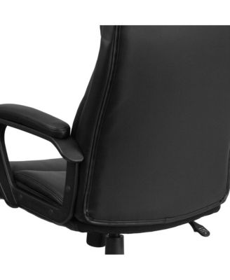 High Back Leather Executive Swivel Office Chair With Slight Mesh Accent And Arms