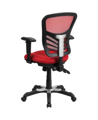 Mid-Back Mesh Triple Paddle Swivel Ergonomic Office Chair With Adjustable Arms