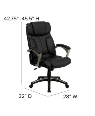 High Back Folding Leather Executive Swivel Office Chair With Arms