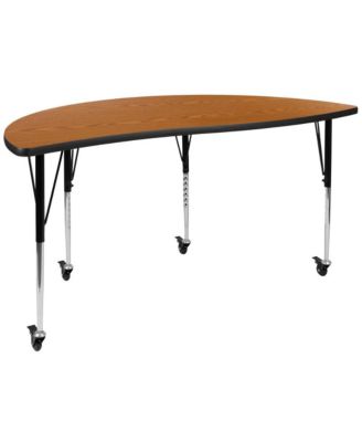 2 Piece Mobile 60" Circle Collaborative Adjustable Activity Table Set