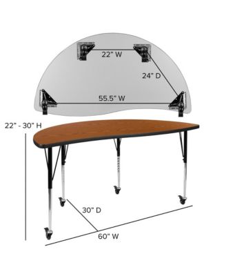 2 Piece Mobile 60" Circle Collaborative Adjustable Activity Table Set