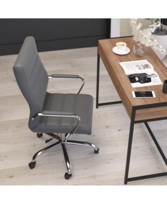 1 Pc Faux Leather Padded Arm Contemporary High-Back Office Chair