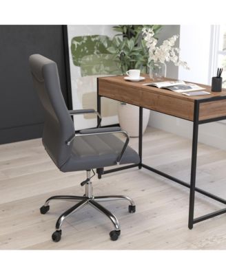 1 Pc Faux Leather Padded Arm Contemporary High-Back Office Chair