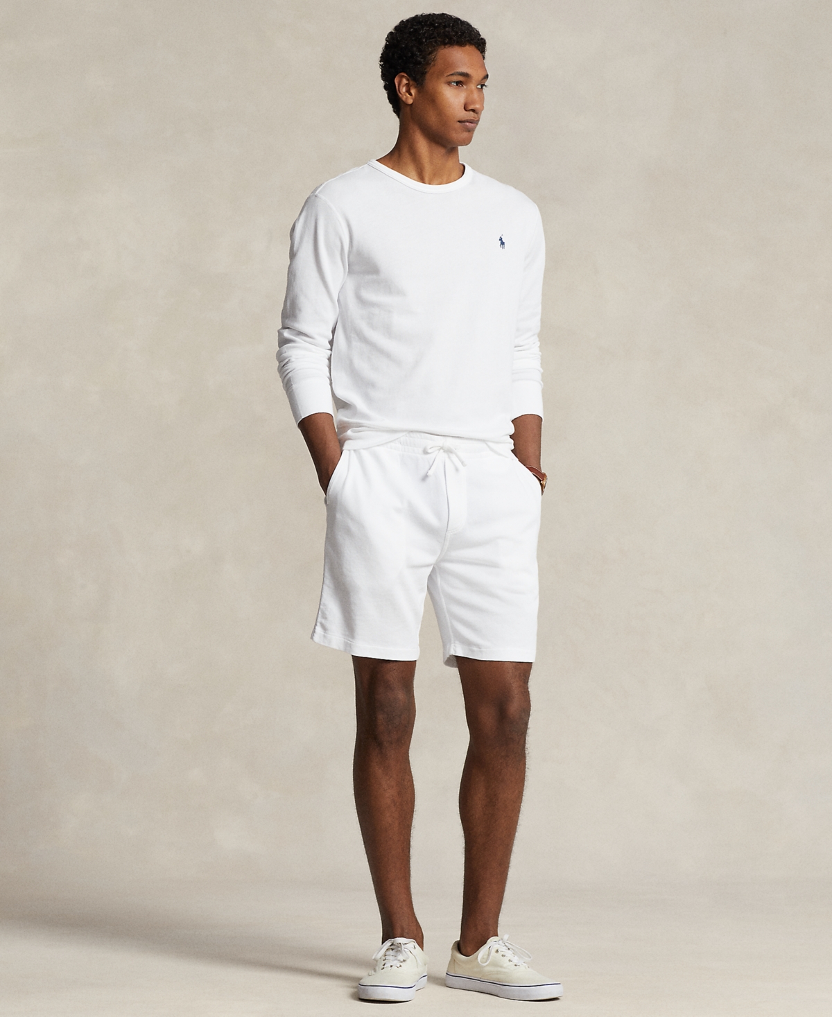 Shop Polo Ralph Lauren Men's Cotton French Terry Sweatshirt In White