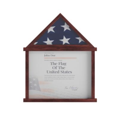 Hughes Flag Display Case With Certificate Holder
