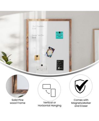 Cilla Magnetic Wall Mounted White Board with Wood Frame