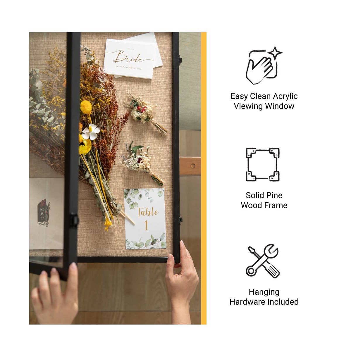 Wood Shadow Box Display Case - Wood