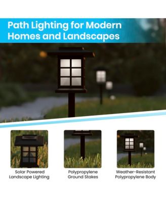 Lantern Style All-Weather Outdoor Led Solar Lights, Solar Powered Lights For Pathway, Garden, & Yard - Set Of 8