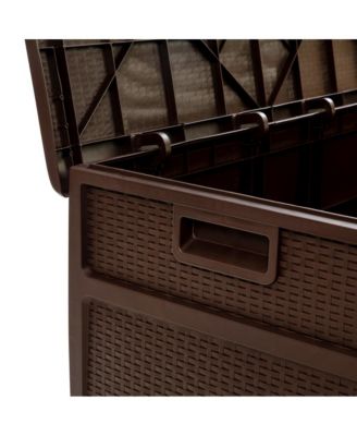 120 Gallon Weather Resistant Outdoor Storage Box For Decks, Patios, Poolside And More