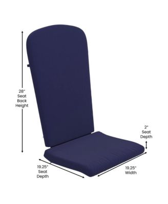 Riviera Set Of 2 Indoor/Outdoor High Back Adirondack Chair Cushions With Elastic Strap And Water Resistant Covers