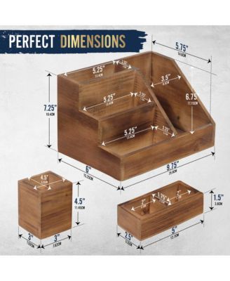 3 Piece Desk Organizer Set- Rustic Mail Organizer For Desktop - Great For Rustic Or Industrial Decor! Makeup Organizer For Vanity