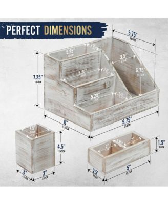 3 Piece Desk Organizer Set- Rustic Mail Organizer For Desktop - Great For Rustic Or Industrial Decor! Makeup Organizer For Vanity