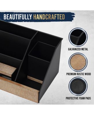 3 Piece Desk Organizer Set- Rustic Mail Organizer For Desktop - Great For Rustic Or Industrial Decor! Makeup Organizer For Vanity