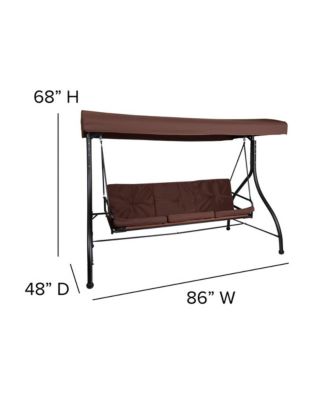 3-Seat Outdoor Steel Converting Patio Swing And Bed Canopy Hammock