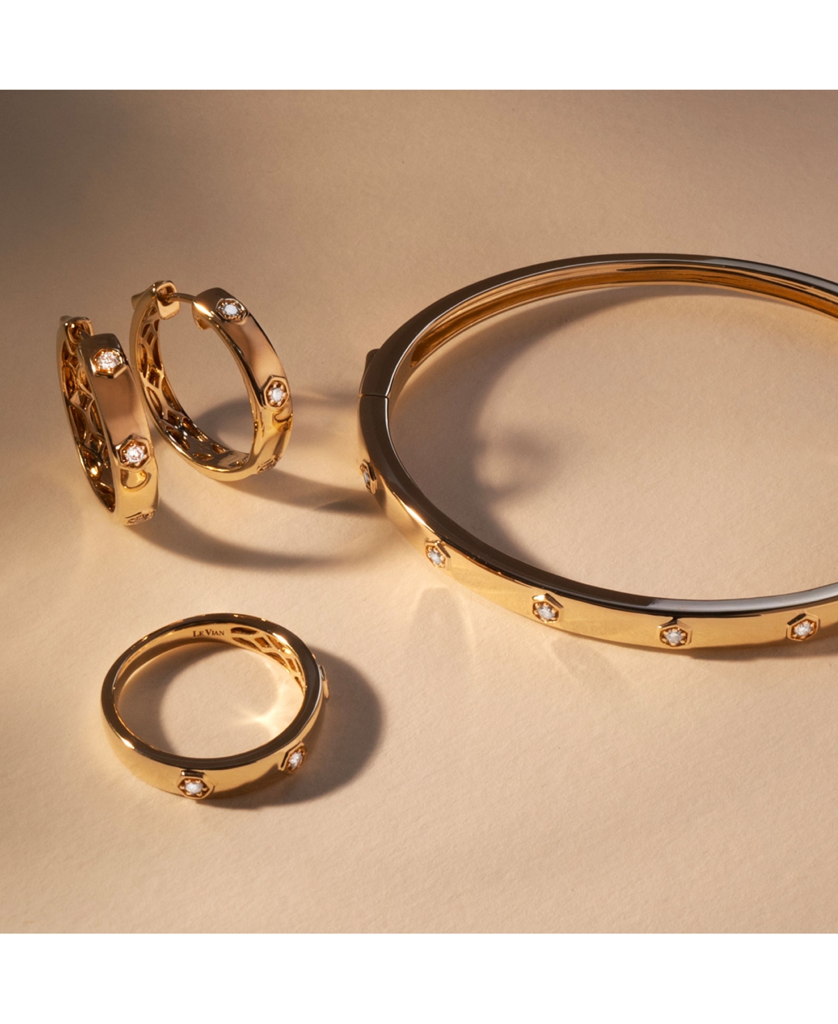 Le Vian Anywear Everywear Nude Diamond Small Hoop Earrings (1/6 ct. t.w.) in 14k Gold, (Also Available in Rose Gold or White Gold) - 14K Honey G