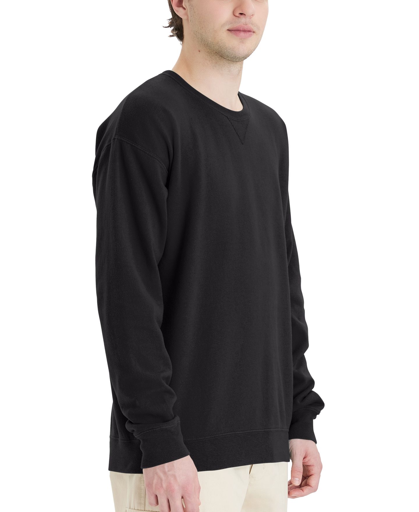 Толстовки Hanes Unisex Garment Dyed Fleece, цвет: Чёрный — фото 4