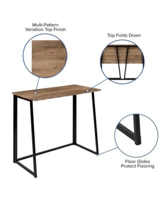 Oakdale Folding Computer Desk With Wood Grain Finish Top And Folding Metal Legs