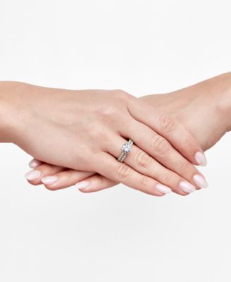 Cubic Zirconia Bridal Set in 14k Gold-Plated Sterling Silver