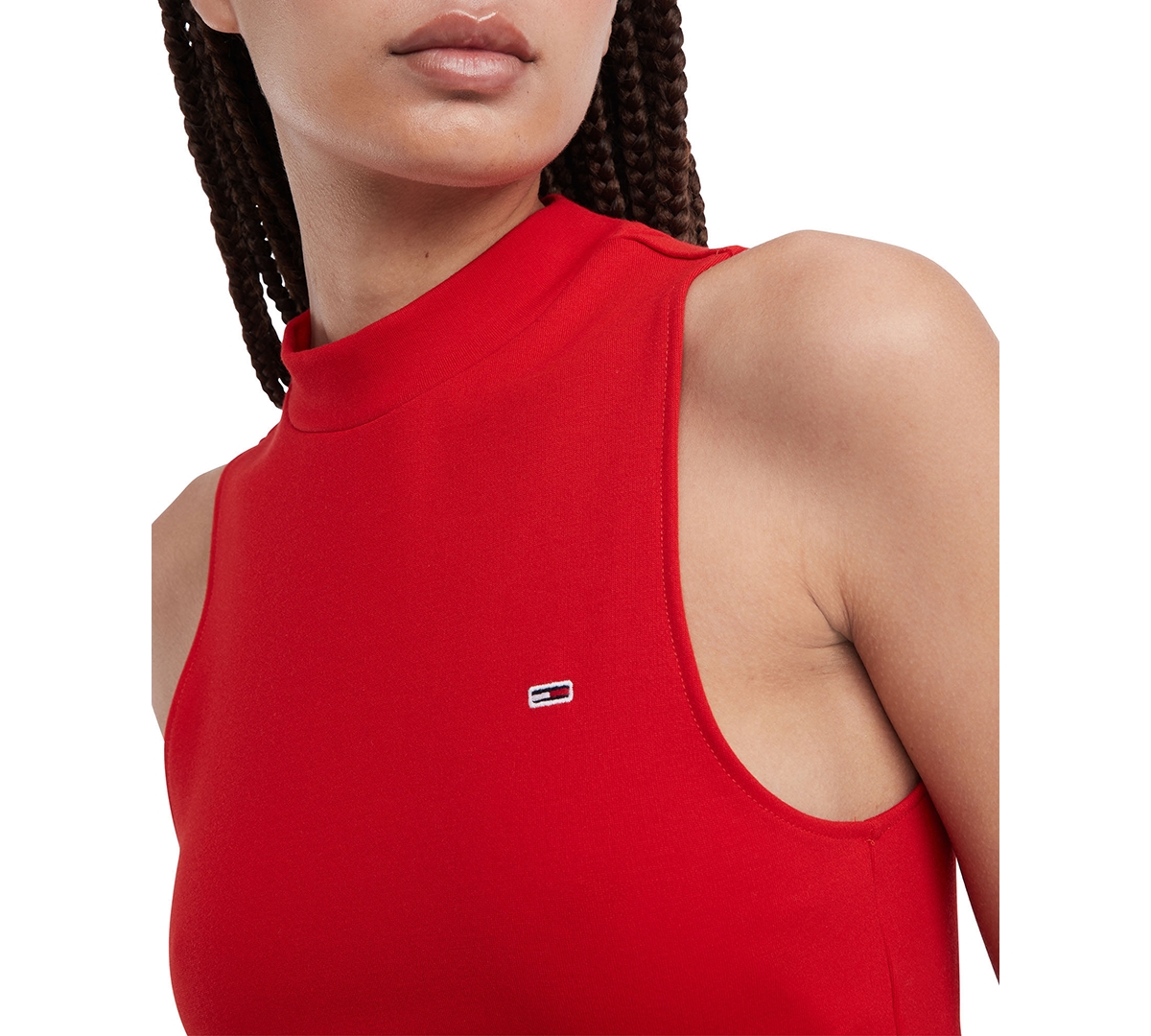 Tommy Jeans Women's Cropped Mockneck Sleeveless Top