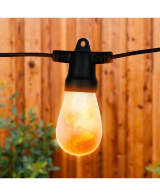 5W, 27 Ft, 2700K Solar LED Flame Bulb Halloween Holiday String Lights